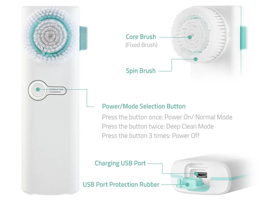 Face Cleansing Brush , VANAV Bubble Pop Cleanser BP-1000
