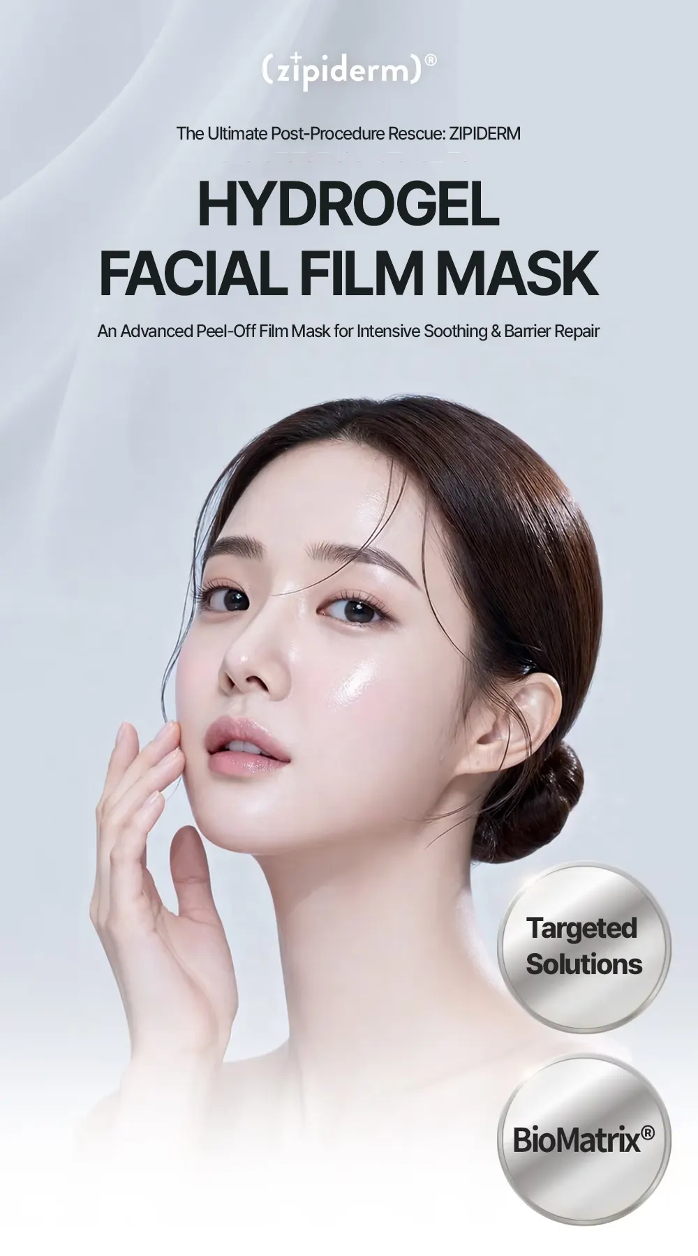 ZIPIDERM Hydrogel Facial Film Mask 10 ct (1.5g each) Korea Beauty For You ZIPIDERM's premium hydrogel face mask delivers clinic-level skin soothing and barrier repair at home.